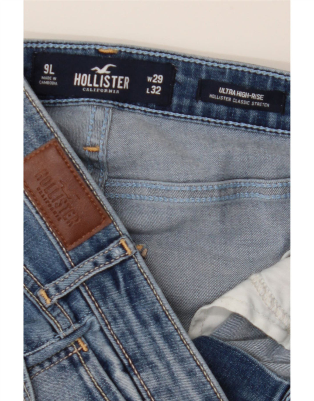 HOLLISTER Damskie jeansy rurkowe US 9 Medium W29 L32 Niebieskie bawełniane