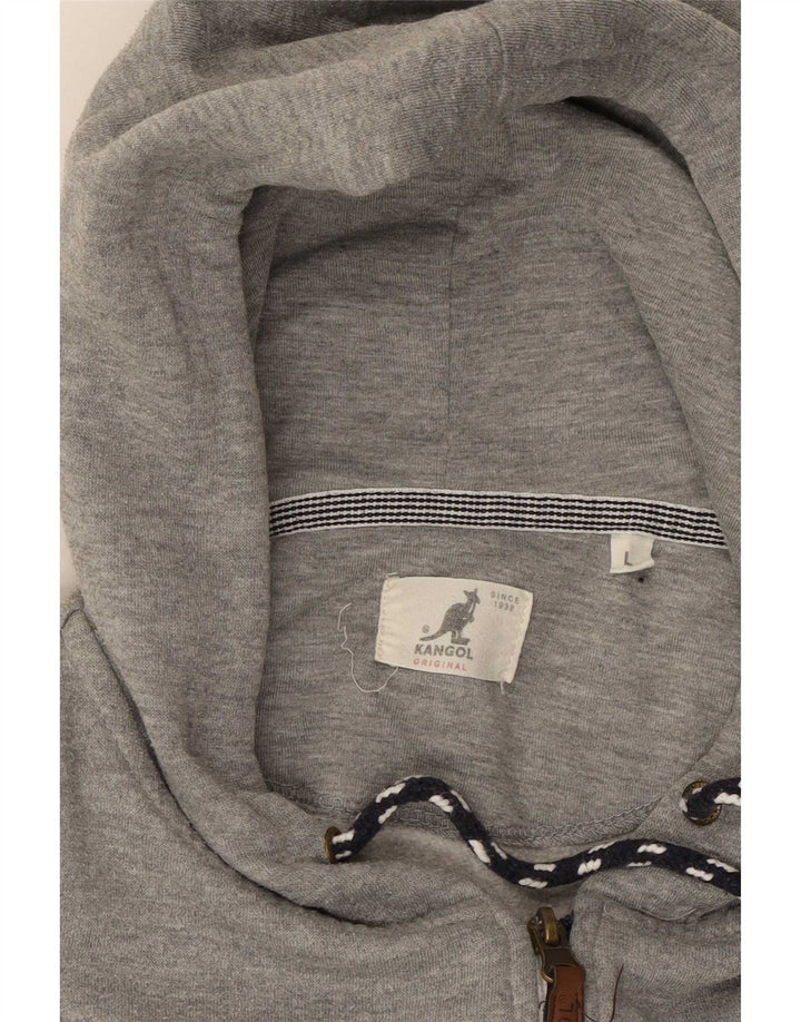 Męski sweter z kapturem i zamkiem błyskawicznym Kangol, duży, szary