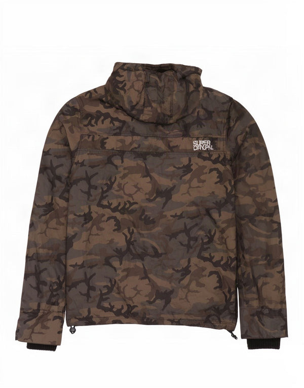 Męska kurtka przeciwdeszczowa z kapturem Superdry UK 42 XL, wielobarwny nylon w kamuflażu