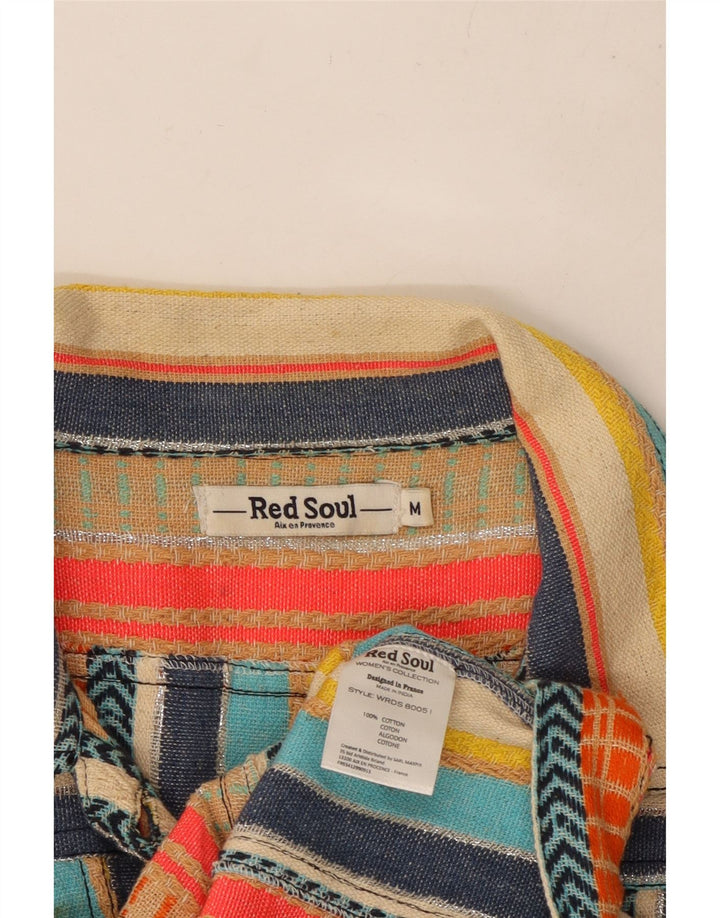 Damska kurtka użytkowa VINTAGE UK 12, średnia, wielobarwna, bawełniana w paski