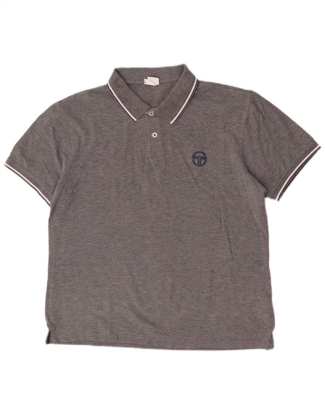 Męska koszulka polo Slim Fit Sergio Tacchini, duża, szara, bawełniana