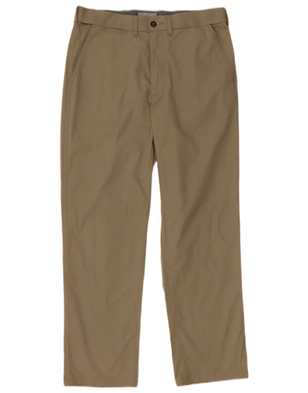 Męskie spodnie chino o regularnym kroju Marks & Spencer W32 L29, bawełna khaki