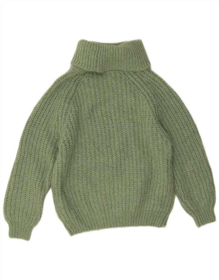 Sweter dziewczęcy z wywijanym dekoltem Zara 11-12 lat zielony poliester