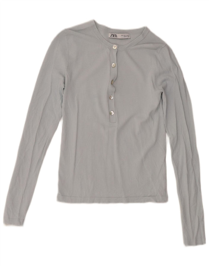 Damski top z długim rękawem Zara UK 8 Small Blue Wiskoza