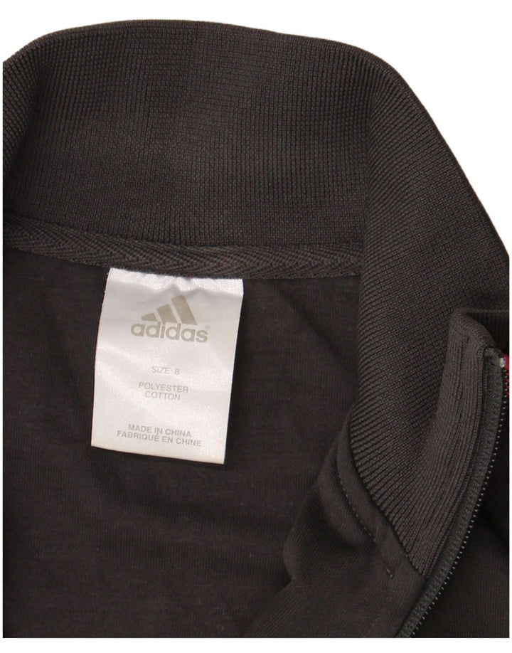 Damska kurtka dresowa Adidas z grafiką, UK 8, mała, szara, poliester
