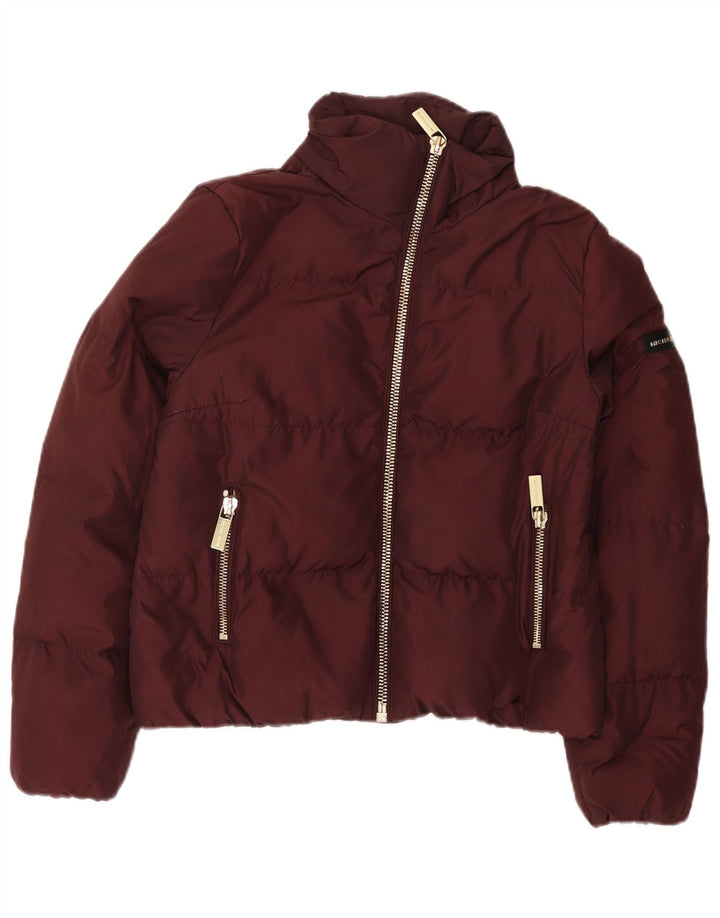 Damska kurtka Michael Kors Crop Padded Jacket UK 14, średni bordowy poliester