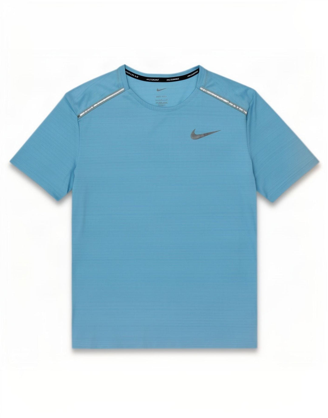 Męski T-shirt Nike Dri Fit, duży, niebieski, poliestrowy w prążki