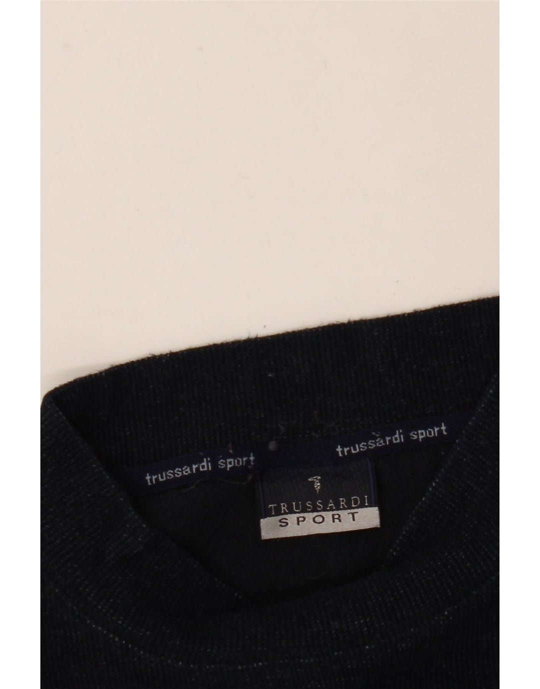 Męski sweter z golfem TRUSSARDI, duży, granatowy, wełniany