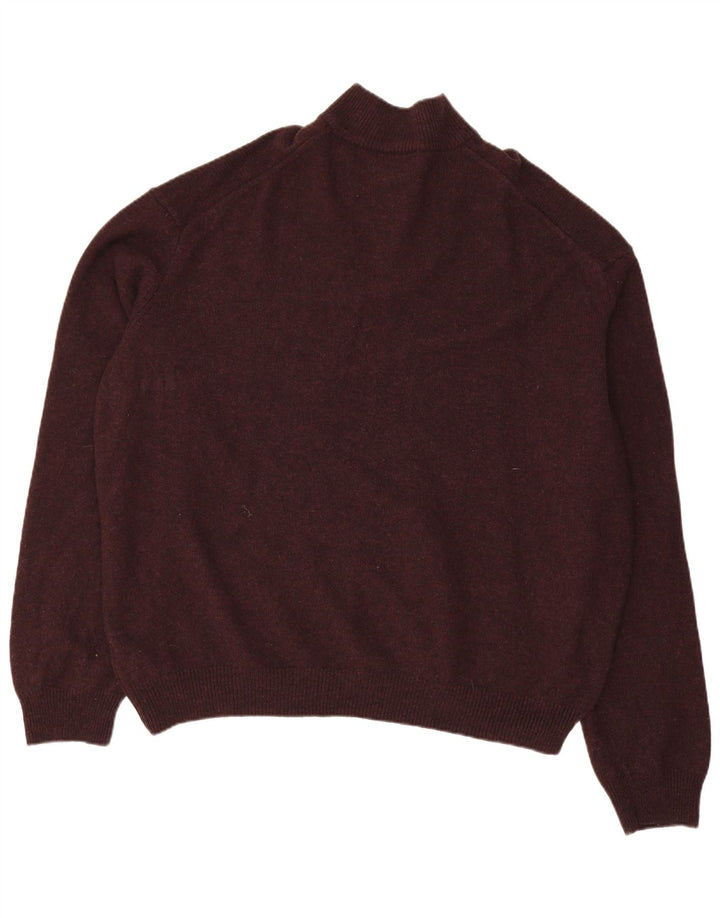 MARKS & SPENCER Męski sweter zapinany na zamek 4XL Burgundowa wełna