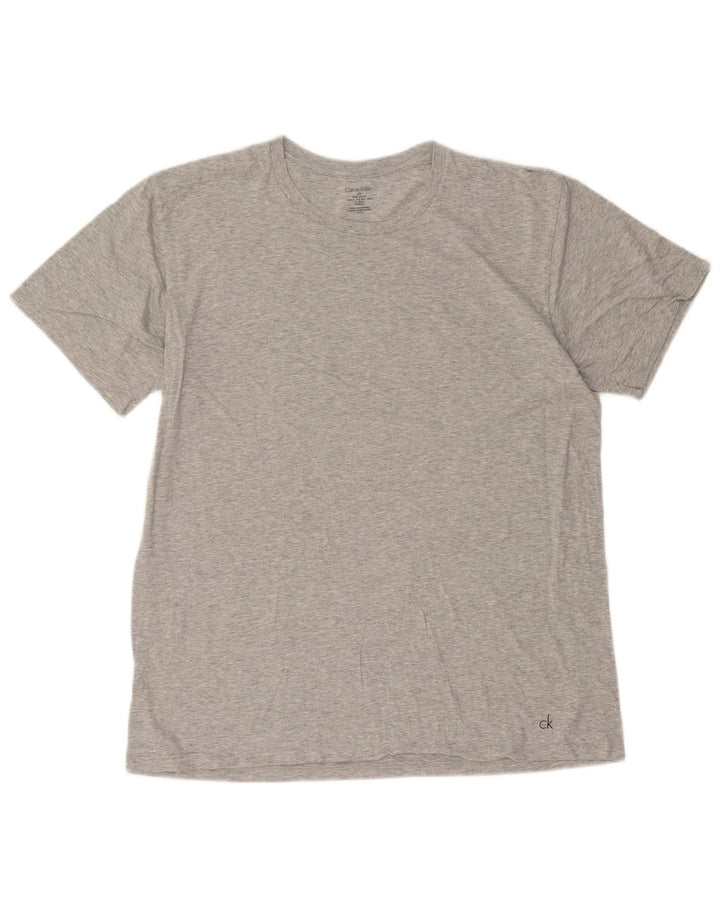 Męski T-shirt Calvin Klein, duży, szary, nakrapiany
