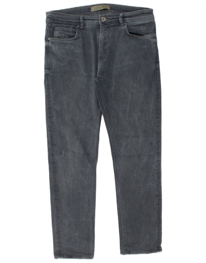 Męskie jeansy slim fit Zara EU 42 Large W32 L28 Szara bawełna