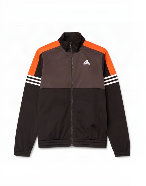 Adidas Męska kurtka dresowa UK 36/38 Mały czarny poliester z blokami kolorów