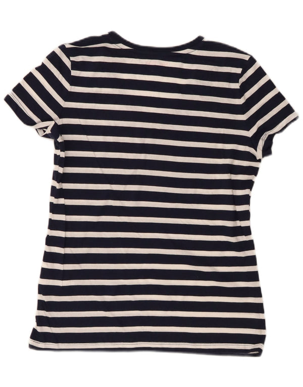 T-shirt damski Nautica Top UK 10, mały, bawełniany w granatowe paski