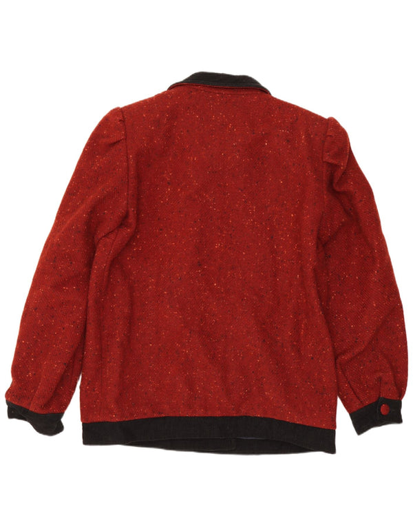 Damska kurtka bomberka w stylu vintage UK 16, duża, bordowa, nakrapiana