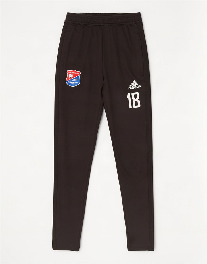 Męskie spodnie dresowe Adidas z grafiką, małe, czarne, poliestrowe