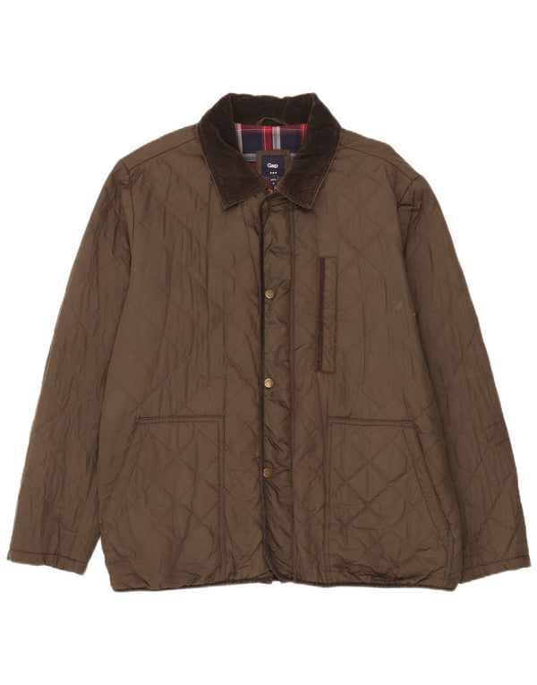 Damska pikowana kurtka Gap UK 42 XL Khaki, poliester z blokami kolorów