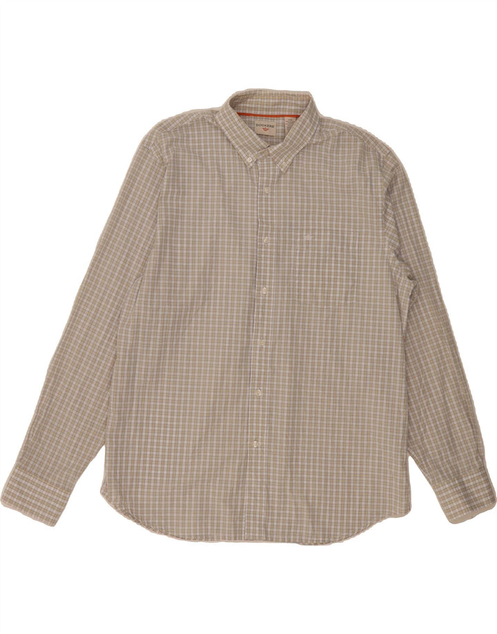 DOCKERS Mens Shirt Large Beige Check Cotton Vintage Dockers and Second-Hand Dockers from Messina Hembry 