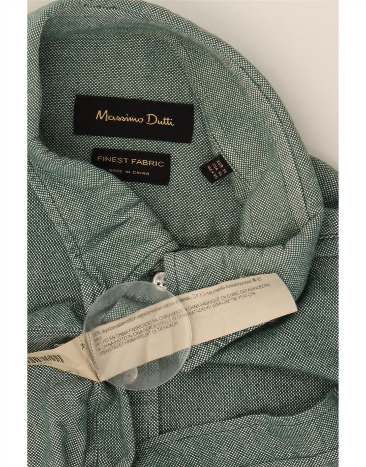 Koszula męska MASSIMO DUTTI XL, zielona, bawełniana