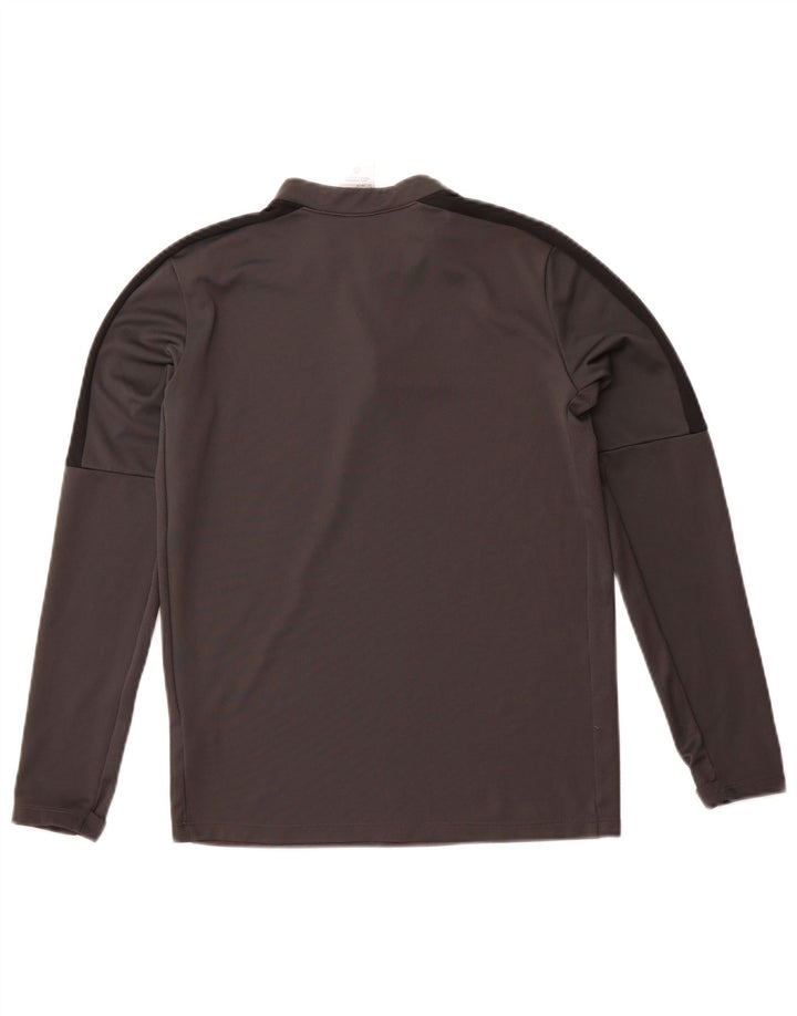 Chłopięca koszulka Nike Dri Fit z długim rękawem, 12-13 lat, duża, szara, z blokami kolorów