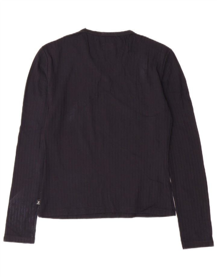 Damski top CALVIN KLEIN JEANS z długim rękawem, UK 12, średni granatowy, poliamid