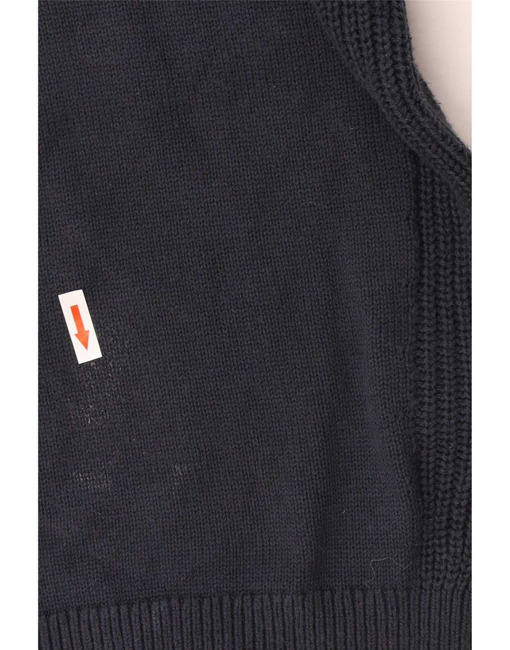 Hackett Męski sweter z okrągłym dekoltem, mały, granatowy, bawełniany