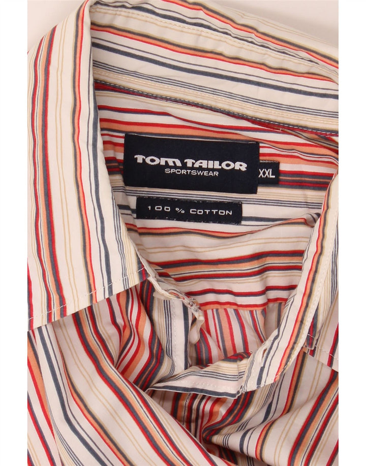 Męska koszula z krótkim rękawem TOM TAILOR 2XL, bawełniana w kolorowe paski