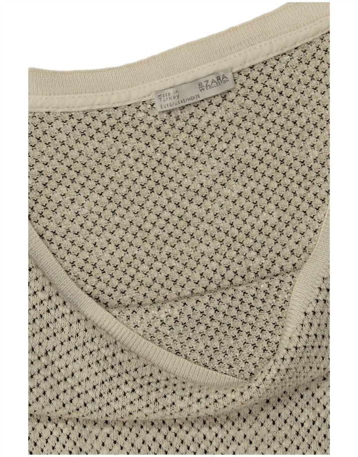 Damski top oversize z długim rękawem Zara UK 10, mały, biały w cętki