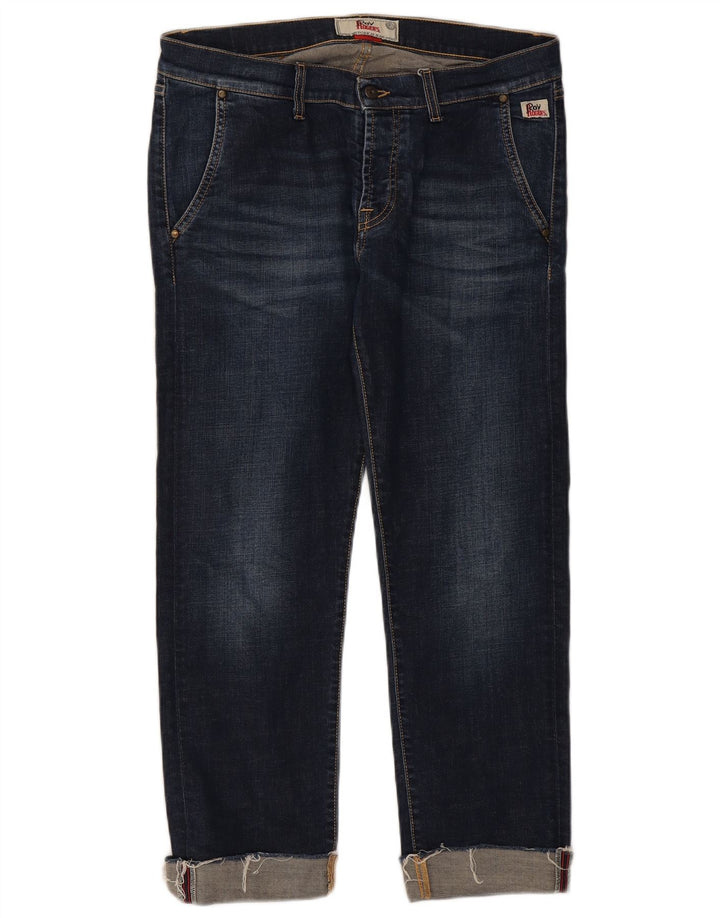 Damskie proste dżinsy Roy Rogers W35 L28 Granatowa bawełna