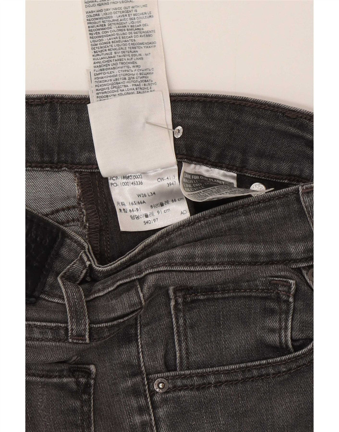Damskie jeansy Levi's Skinny W26 L34 Szara bawełna