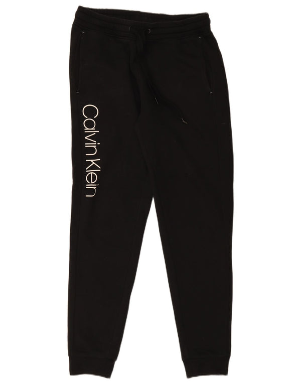Męskie spodnie dresowe Calvin Klein z grafiką, małe, czarne, bawełniane
