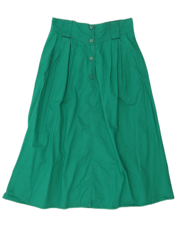 Prisma Womens High Waist A-Line Skirt UK 12 Medium W26 Green