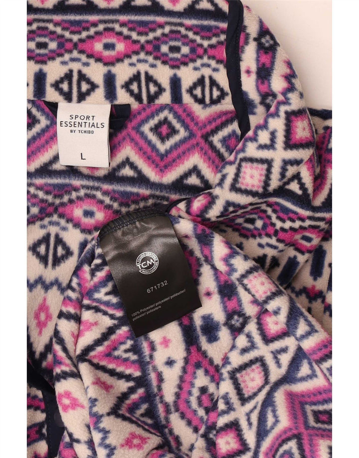 Damski sweter polarowy Tchibo z kołnierzykiem UK 16, duży, wielokolorowy Fair Isle