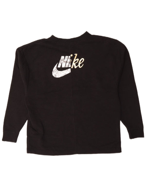 Damska bluza dresowa Nike Graphic Oversize UK 10, mała, czarna, bawełniana