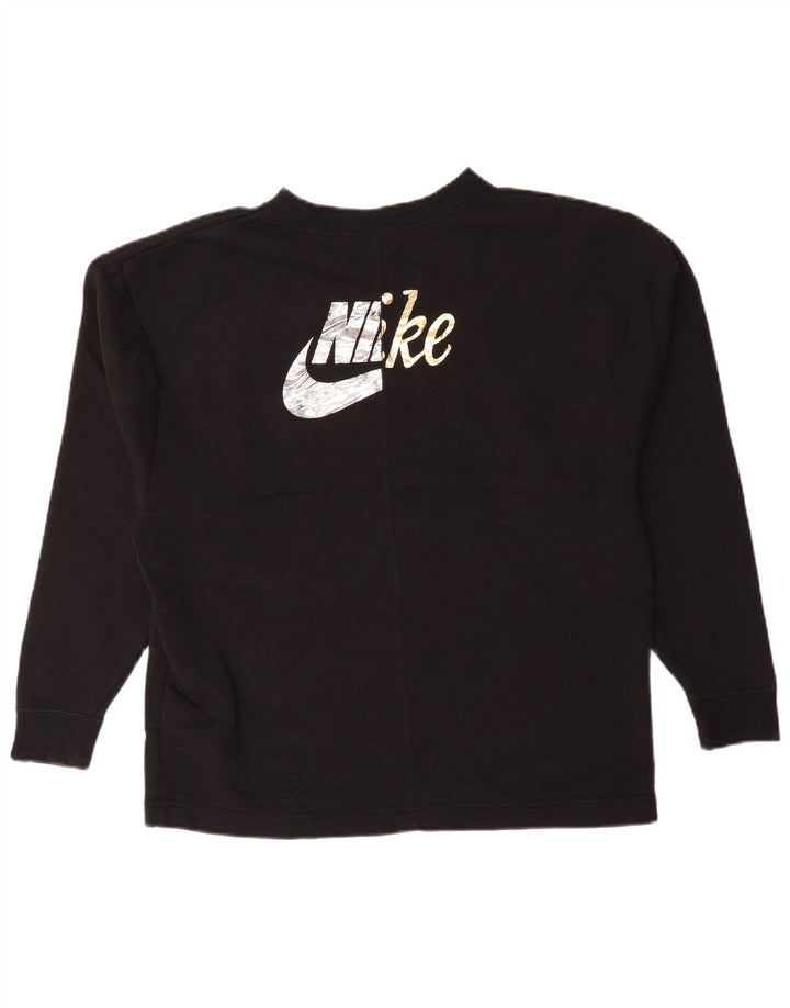 Damska bluza dresowa Nike Graphic Oversize UK 10, mała, czarna, bawełniana