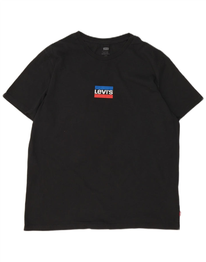 LEVI'S Mens Graphic T-Shirt Top Large Grey Cotton