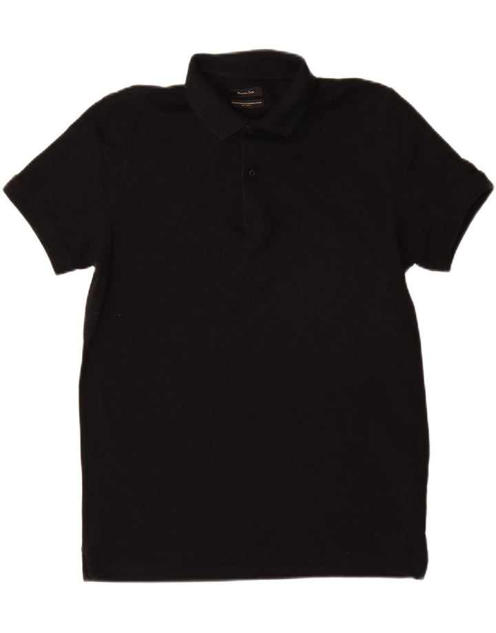 Męska koszulka polo Massimo Dutti XL, czarna, bawełniana