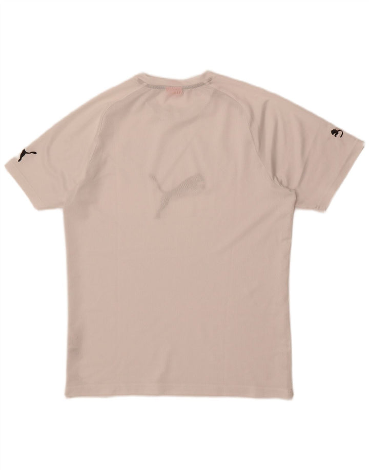 Męska koszulka z grafiką Puma Top, średni biały poliester