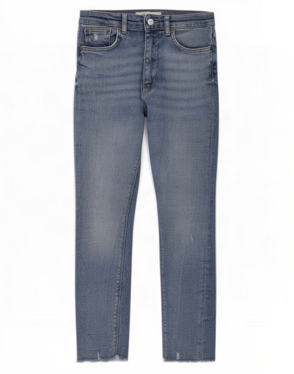 Damskie jeansy skinny z wysokim stanem Zara EU 38 Small W24 L25 Niebieska bawełna