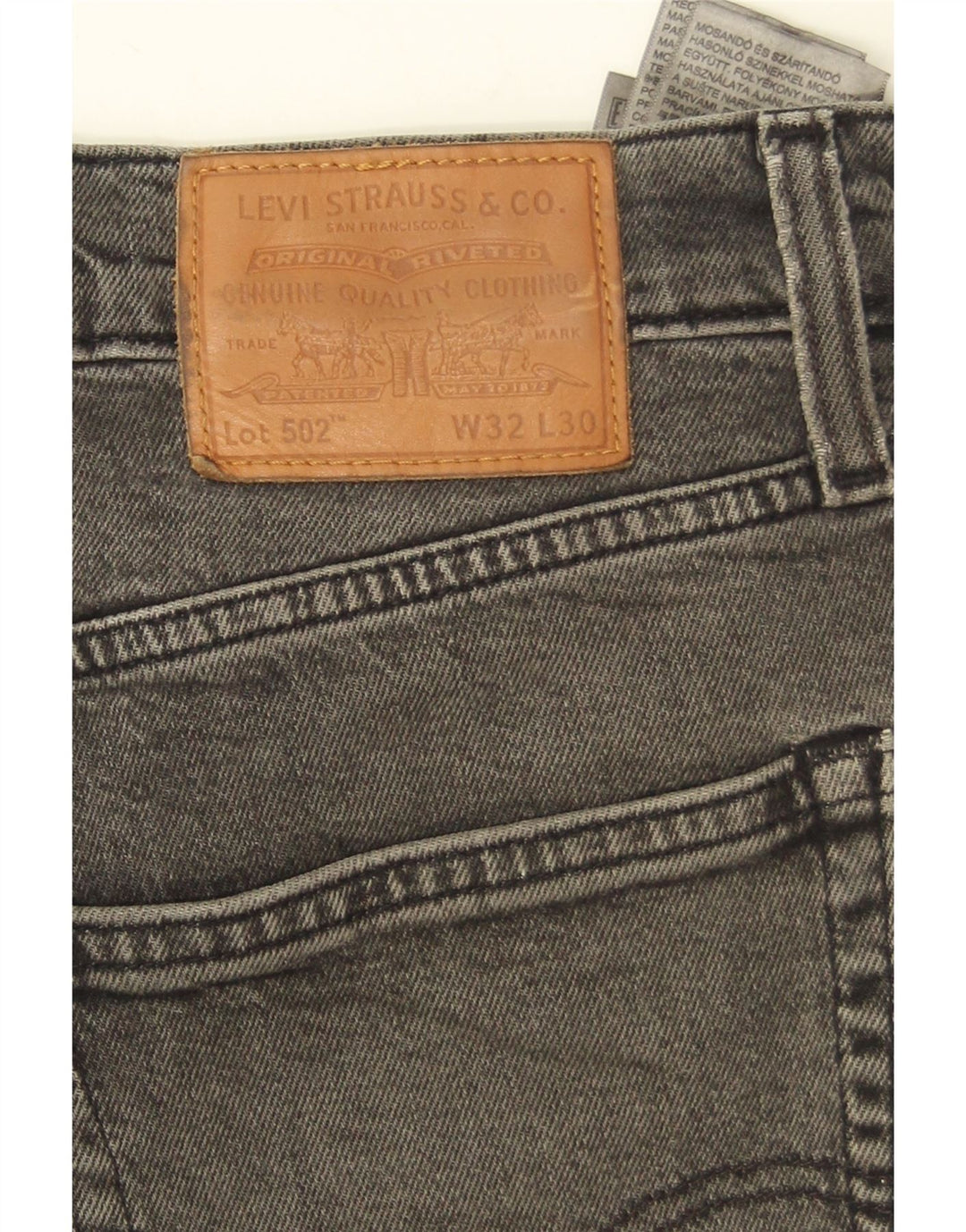 Męskie jeansy Levi's 502 Tapered W32 L30 Szara bawełna