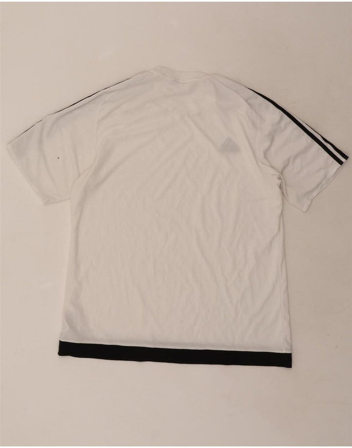 Adidas Męska koszulka Climalite Top XL Biały poliester z blokami kolorów