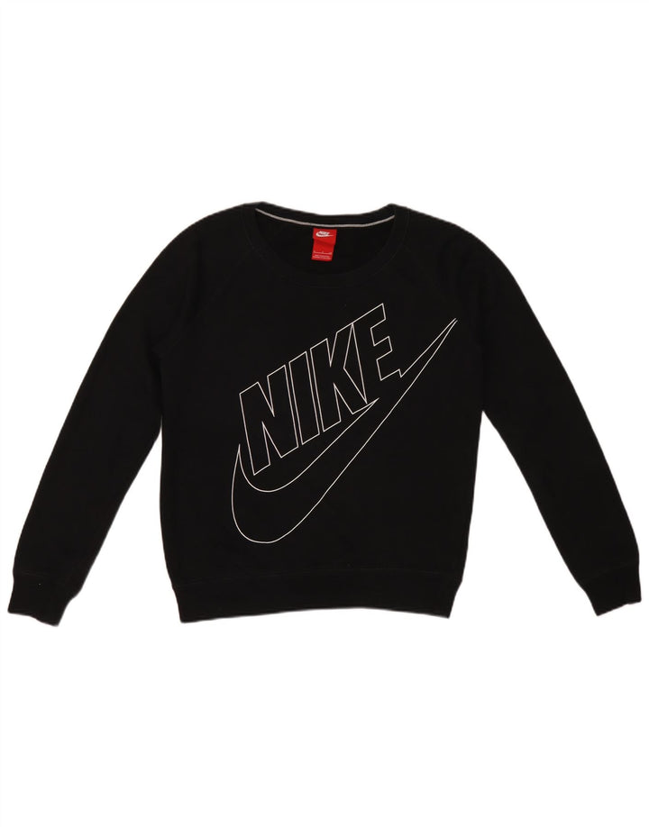 Nike Damska Bluza Oversize z Krótkim Długościowo Nadrukiem UK 10 Mała Czarna