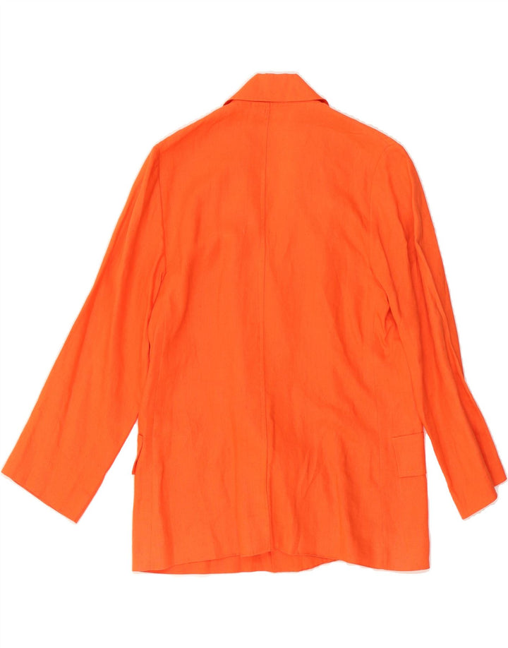 VINTAGE Womens Double Breasted Blazer Jacket UK 12 Medium Orange Vintage Vintage and Second-Hand Vintage from Messina Hembry 