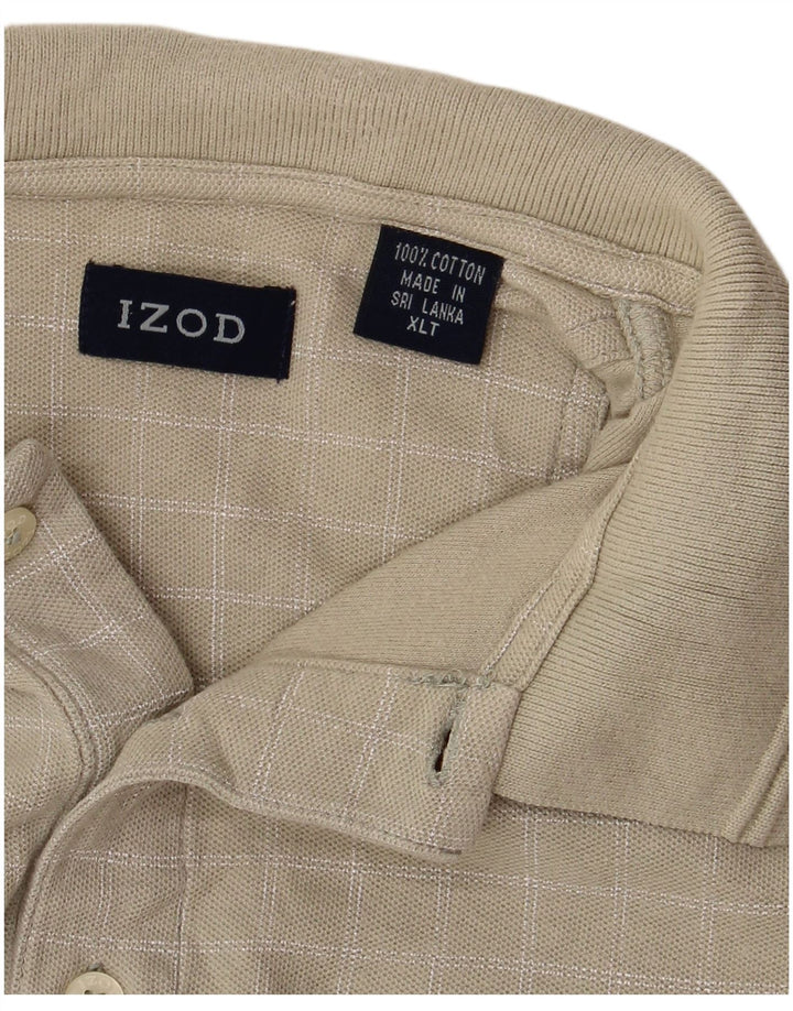 Męska wysoka koszulka polo Izod XL, zielona, geometryczna bawełna