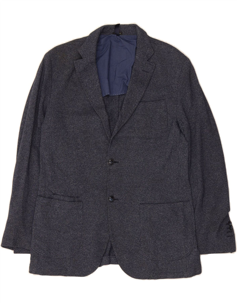 MASSIMO DUTTI Mens 2 Button Blazer Jacket UK 38 Medium Navy Blue Vintage Massimo Dutti and Second-Hand Massimo Dutti from Messina Hembry 