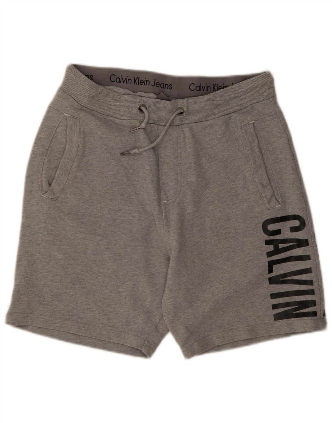 Męskie spodenki sportowe Calvin Klein z grafiką, duże, szare, bawełniane