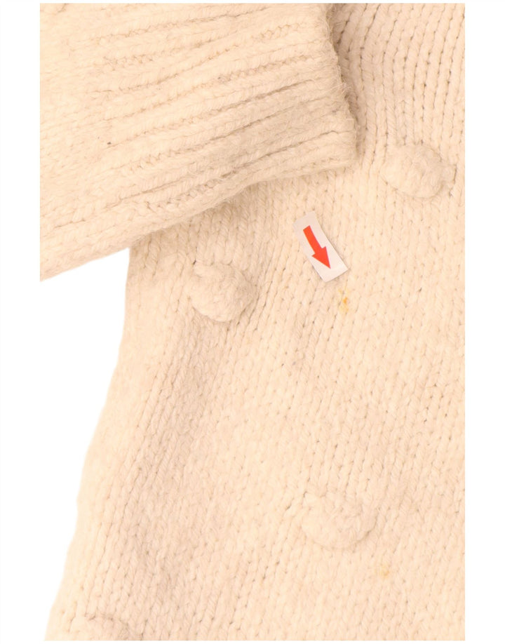 Damski sweter oversize Zara z okrągłym dekoltem UK 14, średni beż, akryl