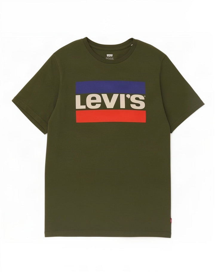 Męski T-shirt z grafiką Levi's, średniej wielkości bawełna khaki