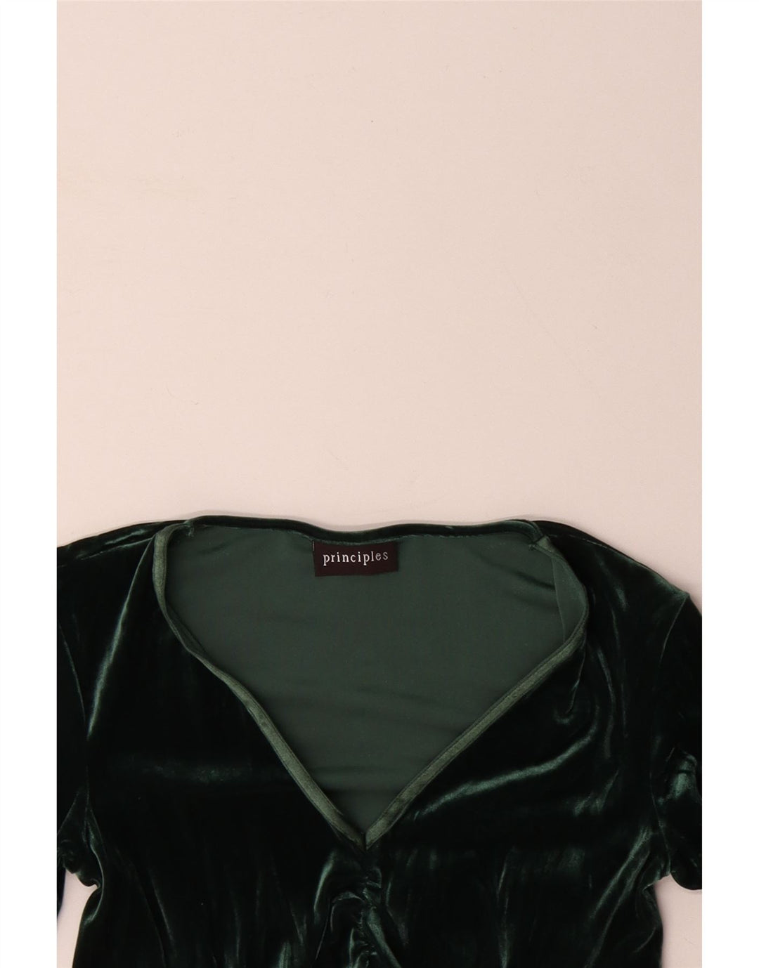 ZASADY Damska bluzka welurowa z długim rękawem Top UK 10 Small Green Floral