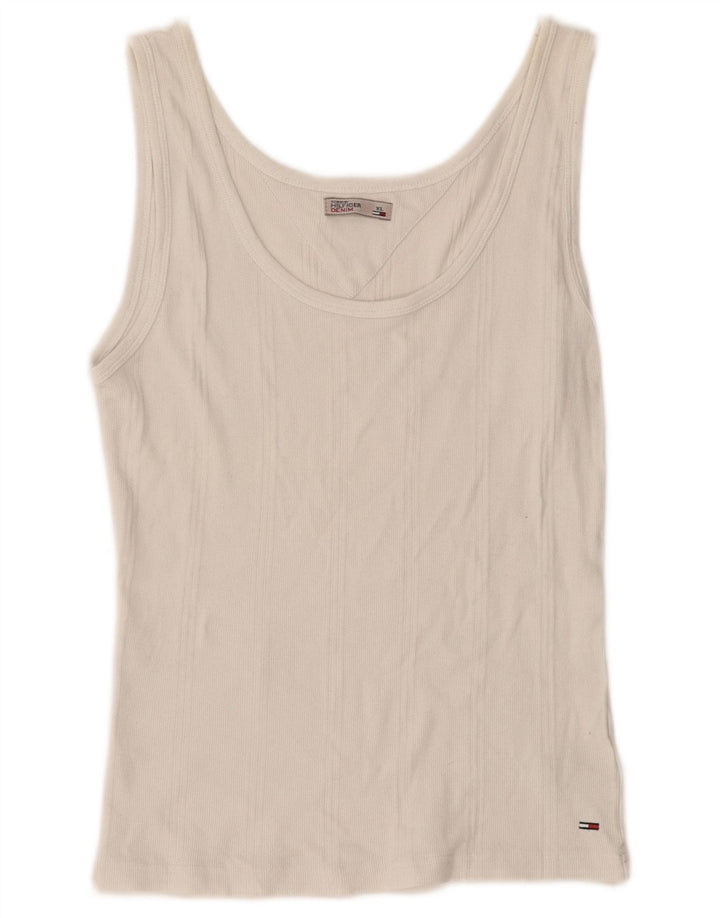 Top damski TOMMY HILFIGER UK 18 XL, biała bawełna