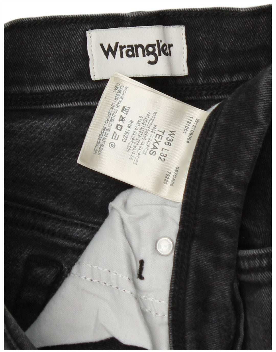 Męskie jeansy Wrangler Texas Straight W36 L32, czarne, bawełniane